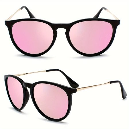 TURBOPEP, 2pcs, Polarized Fashion Sunglasses For Womens Men- Vintage Round Style For Hiking, Fishing & Golf | PC Frame, TAC Lens
